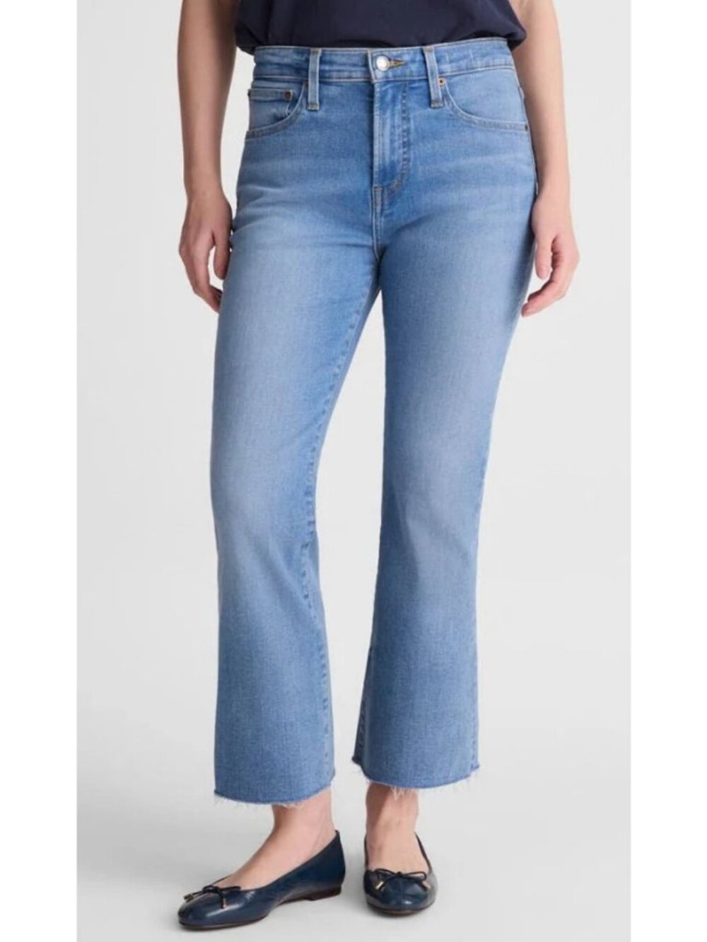 Madewell The Short Flare Crop Jean Super Stretch Denim Size 25 Short NWT NZ600